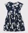 Abito a manica corta in popeline bambina blu MEDIEVAL/bianco MARSHMALLOW