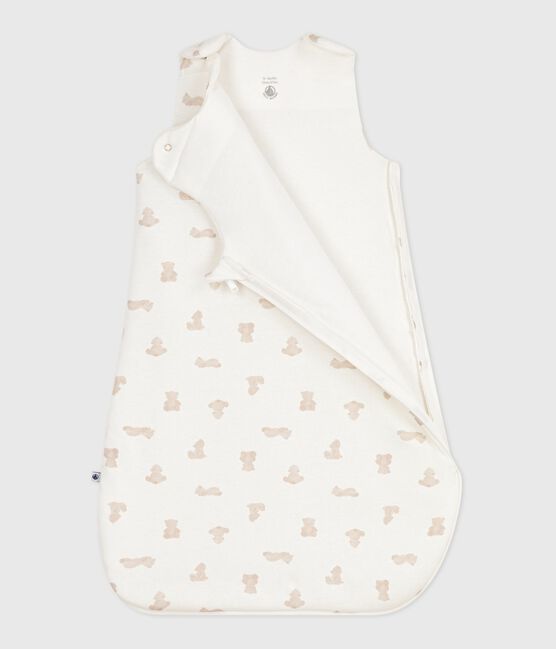 Sacco nanna neonato in cotone con orso stampato TOG 2 MARSHMALLOW/ BRUN