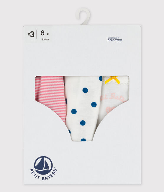 Confezione da 3 mutandine bambina a cuori in cotone variante 1