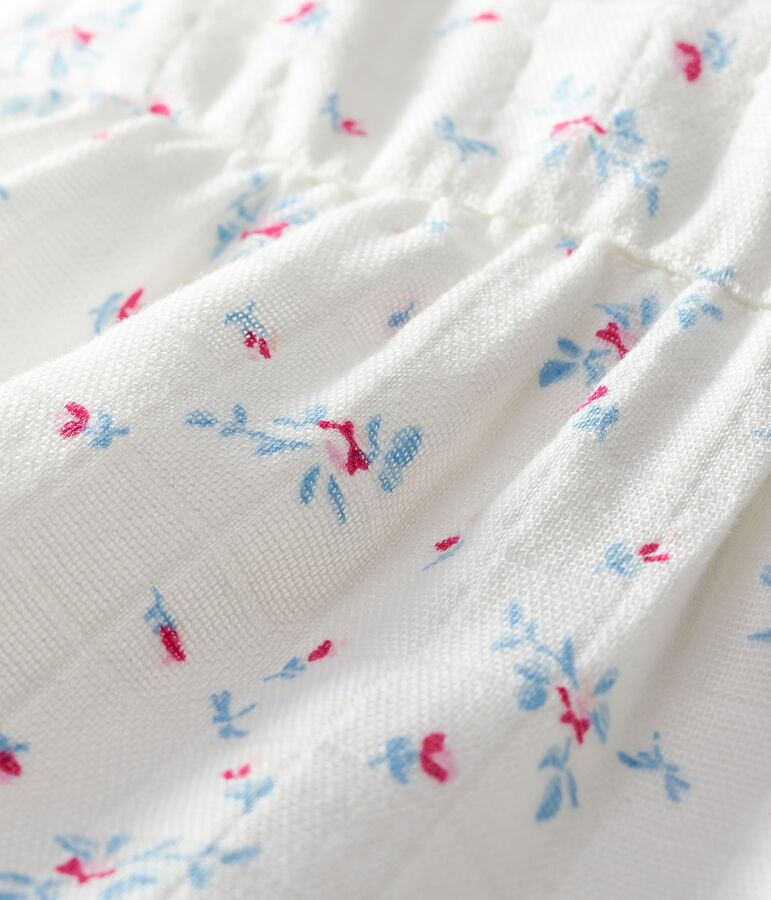 Tutina corta beb&egrave; femmina a costine bianco/multicolore