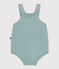 Pagliaccetto neonato in maglia a punto legaccio con spalline verde PAUL