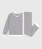 Pigiama in spugna di cotone a righe donna blu/blu