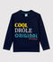 T-shirt bambino a maniche lunghe in cotone blu SMOKING