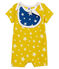 Tutina corta bebè bambino a costine giallo HONEY/bianco MARSHMALLOW