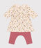 Abito e leggings in cotone neonato bianco AVALANCHE/ MULTICO