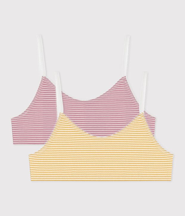 Set di brassi&egrave;re bambina in cotone a righe multicolore