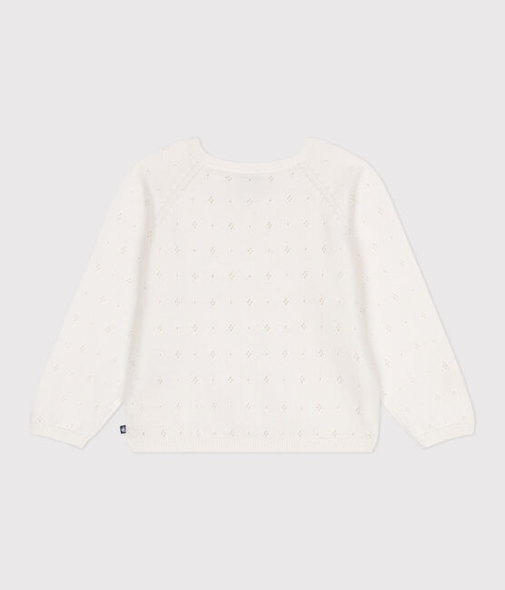 Cardigan in cotone a punto fantasia bambina bianco MARSHMALLOW