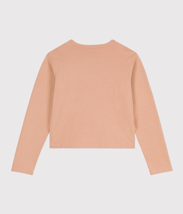 Cardigan donna in cotone spesso con automatici beige