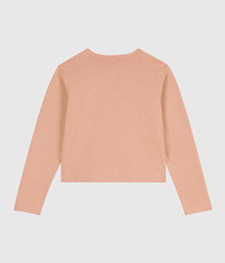 Cardigan donna in cotone spesso con automatici beige