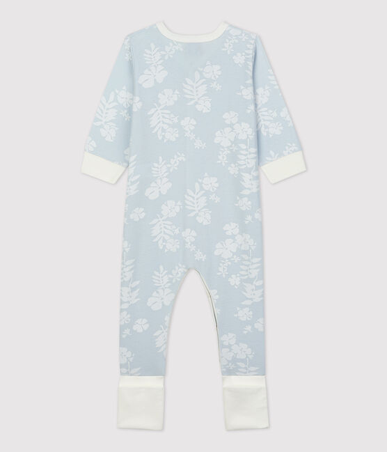 Tutina pigiama stampa hawaiana con piedi staccabili bebè in cotone PLEINAIR/ MARSHMALLOW