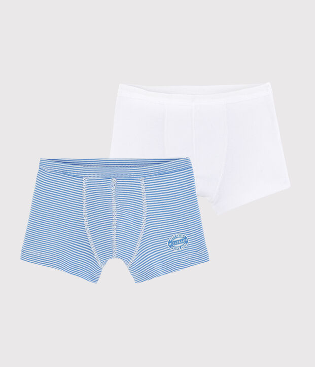 Confezione da 2 boxer millerighe blu a costine bambino multicolore
