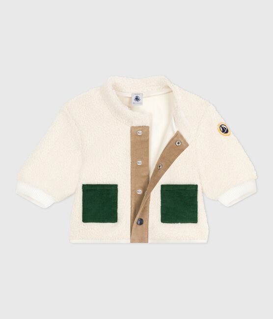Cappotto con cappuccio imbottito in sherpa neonato MILK/ MULTICO
