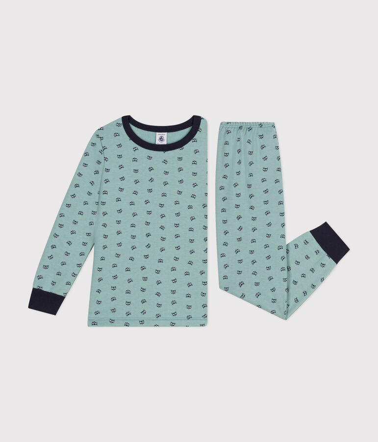 Pigiama in tessuto felpato spazzolato con stampa orsetto lavatore bambino verde/multicolore