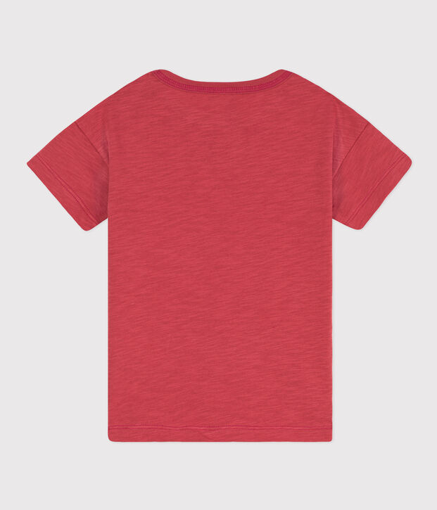 T-shirt stampata in cotone bambino rosa