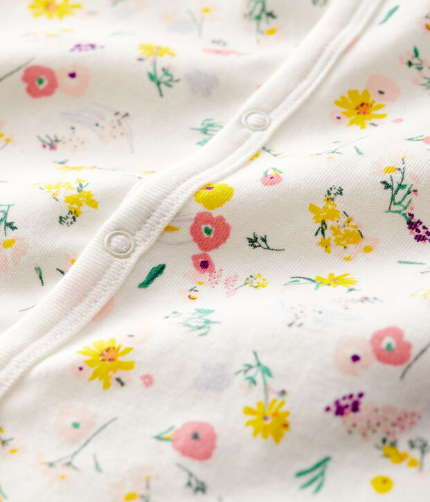 Cardigan in cotone beb&egrave; femmina. bianco/multicolore