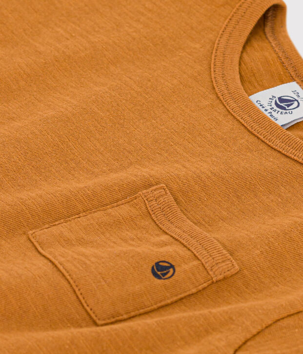 T-shirt a maniche corte beb&egrave; in jersey fiammato marrone