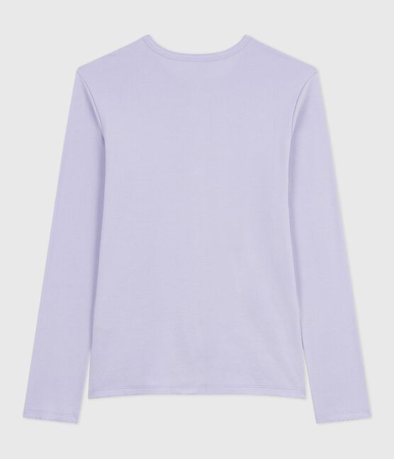 T-shirt L'Iconique a maniche lunghe in cotone con punto cocotte donna viola PARME