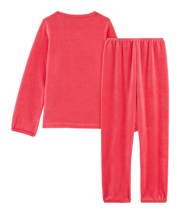 Pigiama bambina in ciniglia rosso