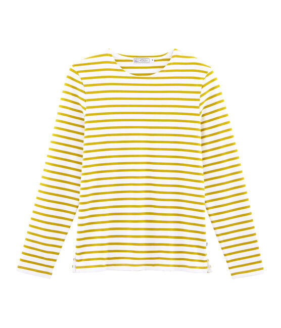 Marinière iconica uomo bianco MARSHMALLOW/giallo BAMBOO