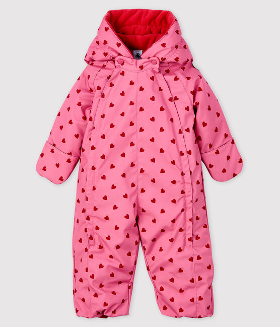 Tutina imbottita bebè femmina rosa CHEEK/rosso TERKUIT