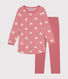 Camicia da notte bambino in velluto con stampa a cuori