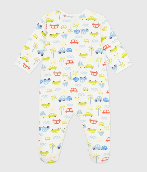 Pigiama in cotone con automobili stampate neonato bianco/multicolore