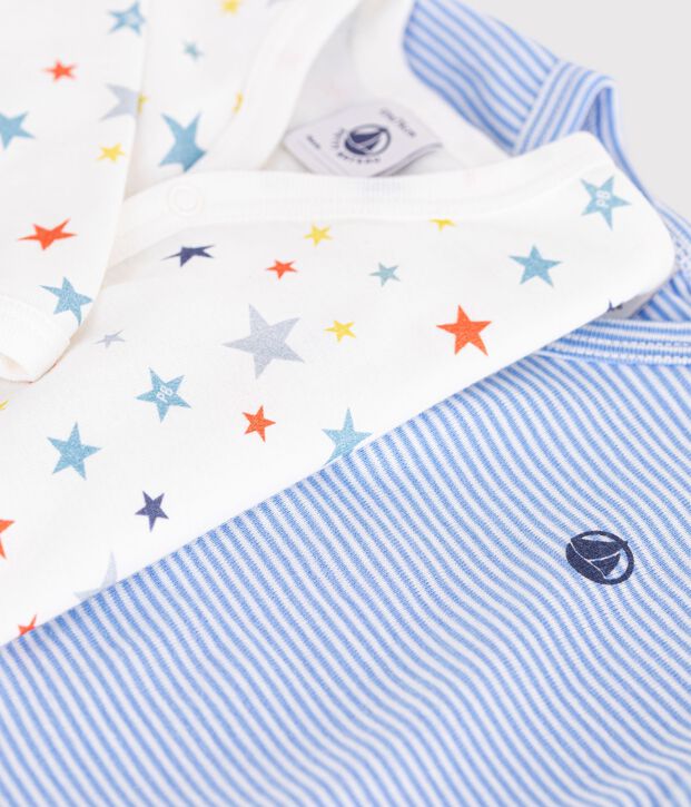 Set di pigiami in cotone con stampa neonato multicolore