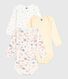 Set di body a maniche lunghe in cotone con stampa a fiori neonato