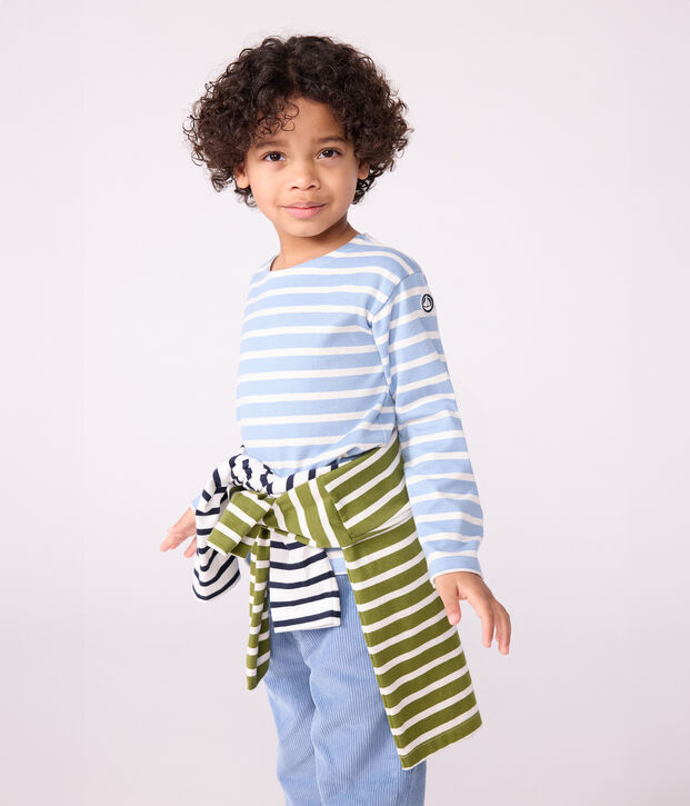 Marini&egrave;re in cotone bambino blu/ecru