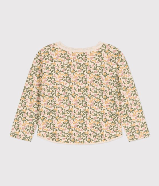 T-shirt bambina a maniche lunghe in tubique stampato bianco AVALANCHE/ MULTICO