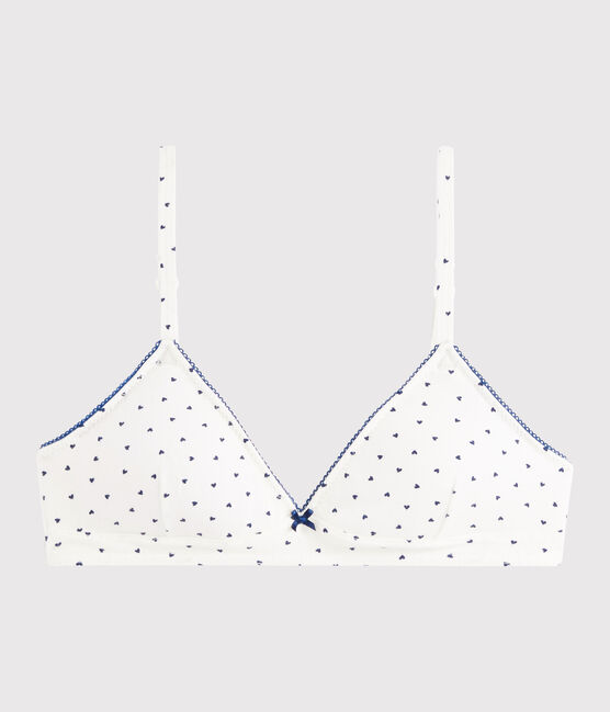 Reggiseno imbottito cuoricini ragazza bianco MARSHMALLOW/blu MEDIEVAL