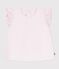 T-shirt a maniche corte in cotone tinta unita neonato rosa