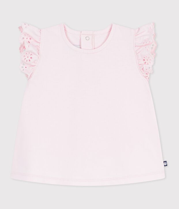 T-shirt a maniche corte in cotone tinta unita neonato BARELY