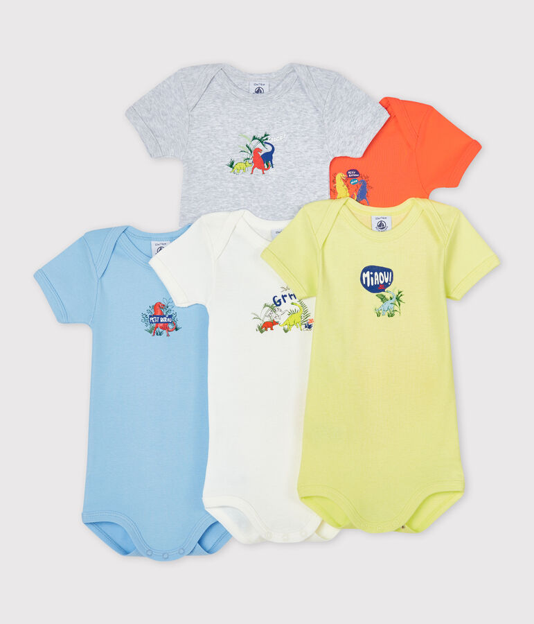 Confezione da 5 body manica corta beb&egrave; maschio multicolore