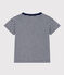 T-shirt a righe in cotone bambino blu MEDIEVAL/bianco MARSHMALLOW