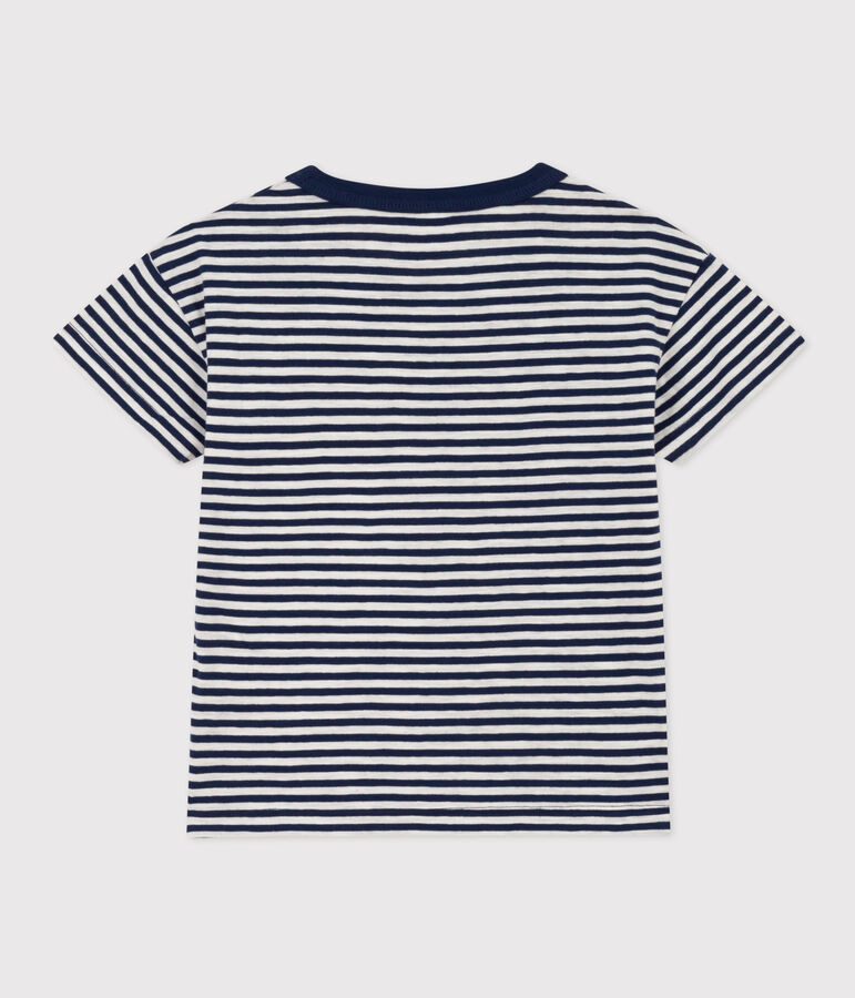 T-shirt a righe in cotone bambino blu/bianco
