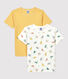 Cofezione da 2 t-shirt bambino a maniche corte fantasia muflone in cotone biologico