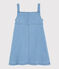 Abito salopette in molleton denim bambina blu DENIM CLAIR