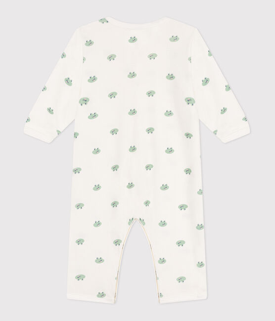 Pigiama senza piedini in cotone con rane neonato bianco MARSHMALLOW/bianco MULTICO