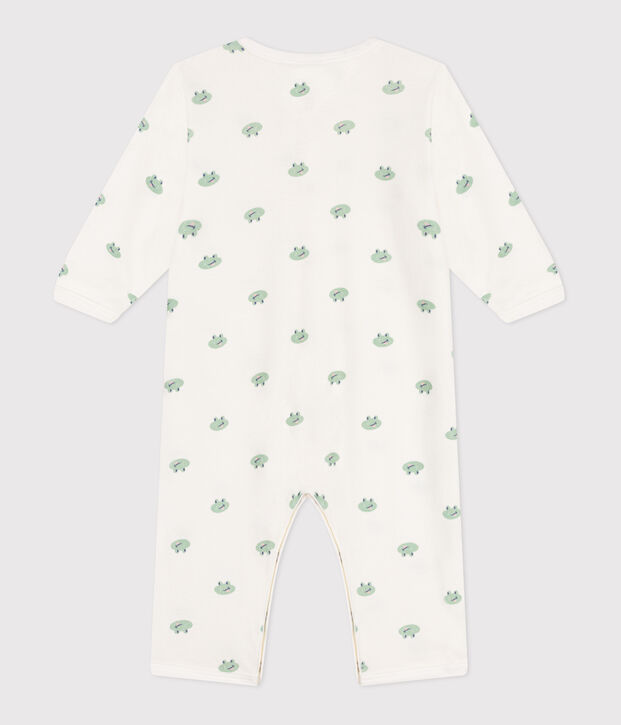 Pigiama senza piedini in cotone con rane neonato bianco/multicolore
