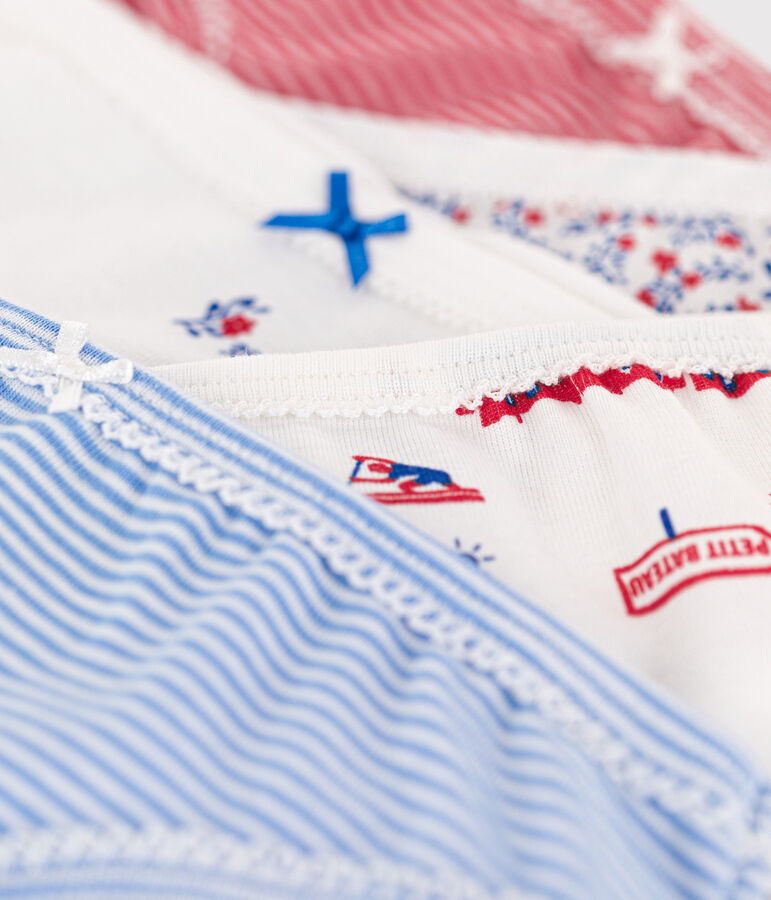 Confezione da 5 slip bambina fantasia Parigi in cotone multicolore