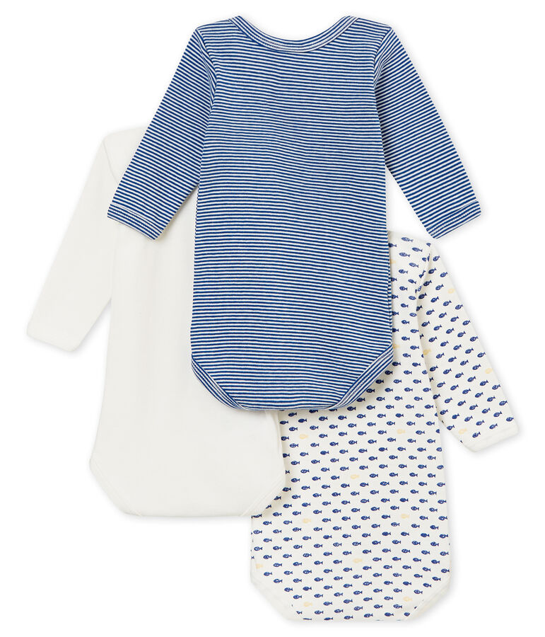 Lotto di 3 bodies a maniche lunghe beb&eacute; maschio multicolore