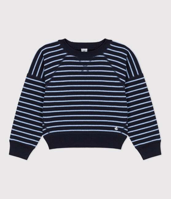 Felpa in cotone bambino unisex blu SMOKING/ SKY CHINE