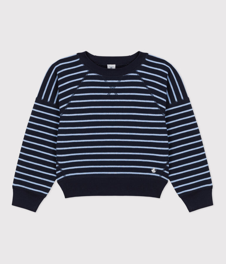Felpa in cotone bambino unisex blu/blu