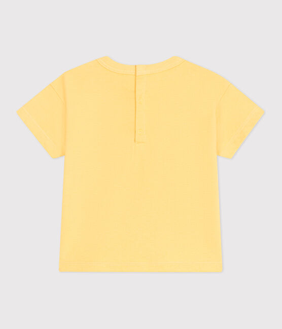 T-shirt a maniche corte in cotone tinta unita neonato giallo ORGE