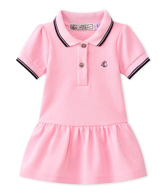Abito per bambina a maniche corte rosa BABYLONE