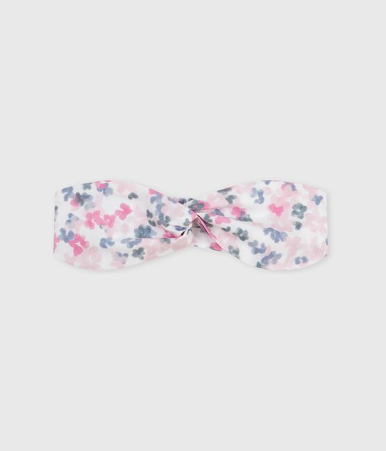 Fascia in popeline con stampa a fiori neonata rosa CHARME/bianco MULTICO