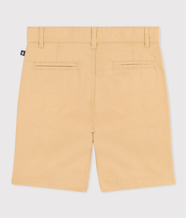 Bermuda bambino in tela di cotone a righe beige