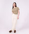 T-shirt a maniche corte in cotone tinta unita donna beige