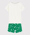 Pigiama corto verde a stelle bambino in cotone bianco MARSHMALLOW/verde GAZON